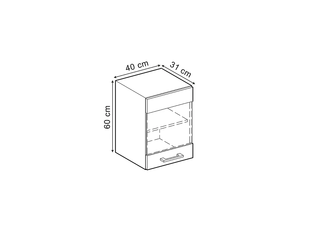 Glass kitchen cabinet black concrete 40x31x60 r-line