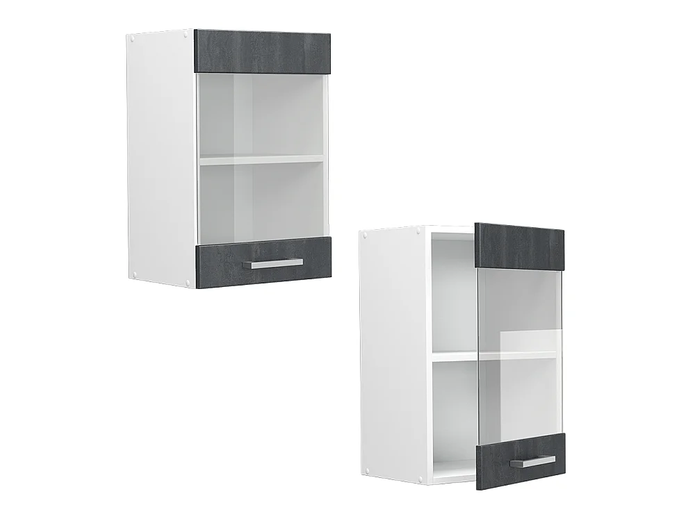 Glass kitchen cabinet black concrete 40x31x60 r-line