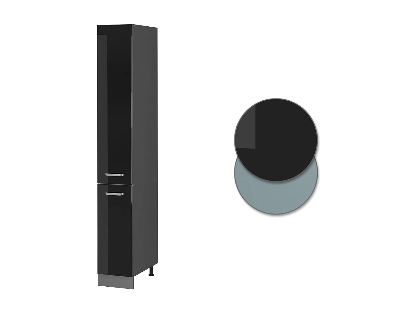 Apothekerschrank schwarz hochglanz 30x57.2x206.8 r-line