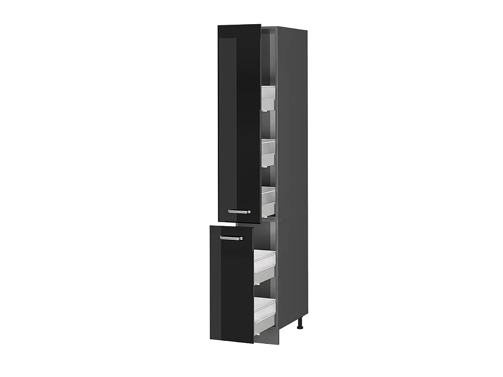 Armadio da farmacia nero lucido 30x57.2x206.8 r-line