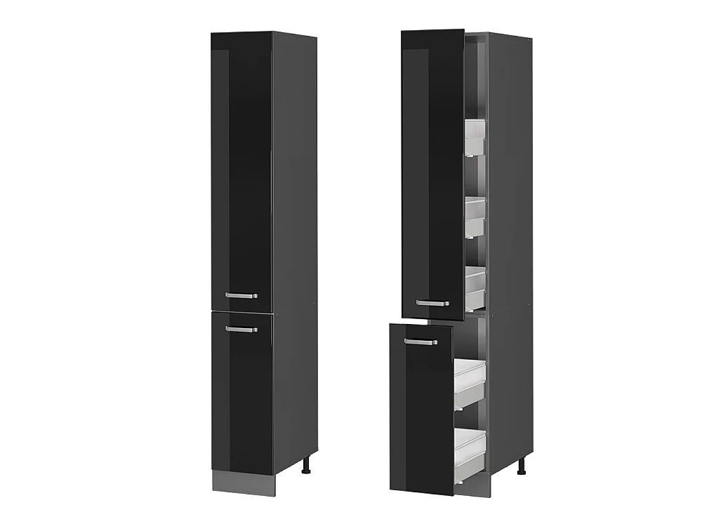 Armadio da farmacia nero lucido 30x57.2x206.8 r-line