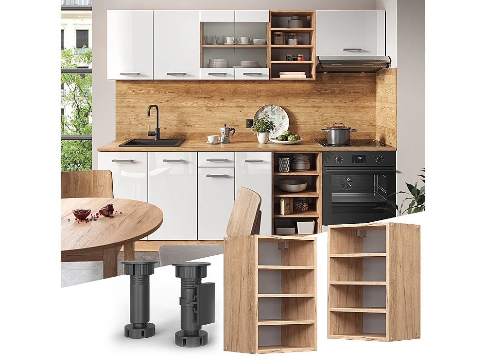 Hanging cabinet gold power oak 40x29x60 r-line