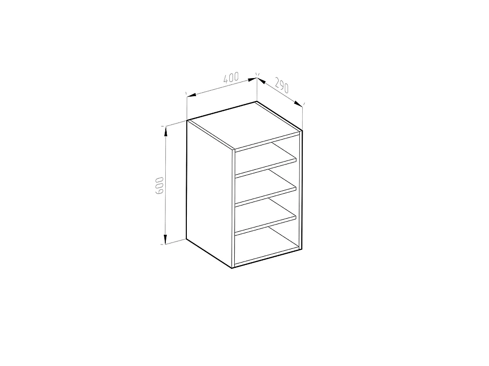 Hanging cabinet gold power oak 40x29x60 r-line