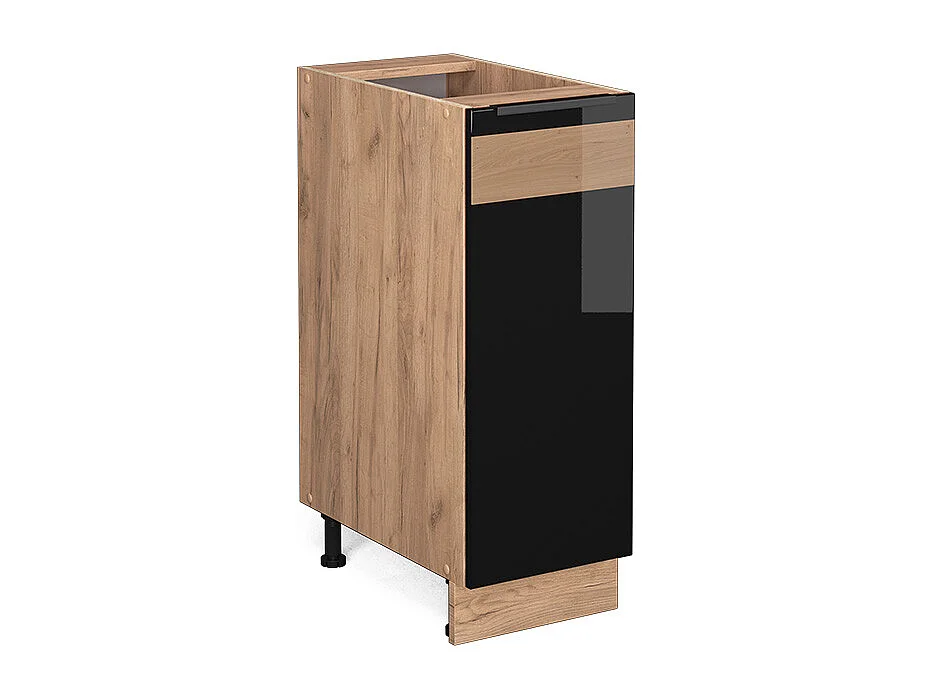 Meuble de cuisine chêne noir brillant 30x51.6x82 fame-line