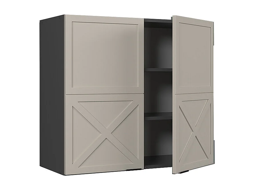 Armoire en verre grisbeige 80x34.1x72 fame-line