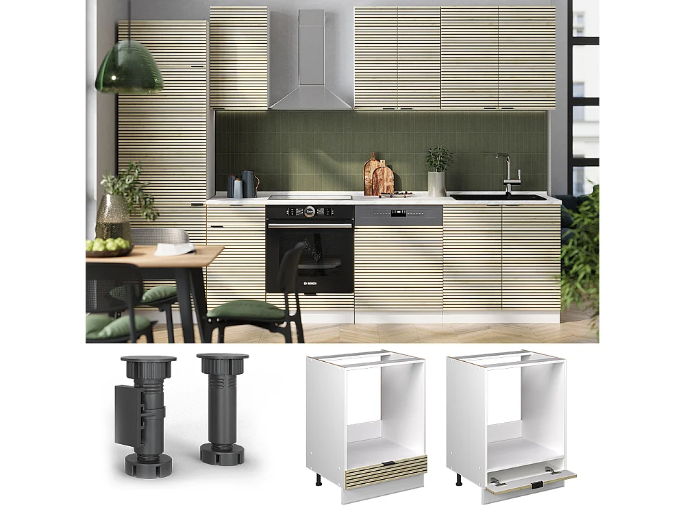 Meuble pour four panneau en chêne 60x60x82 fame-line