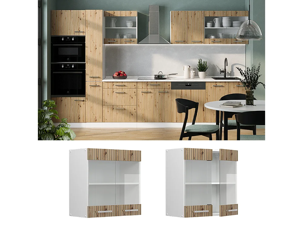 Köksglasskåp hantverks ek 60x31x60 r-line