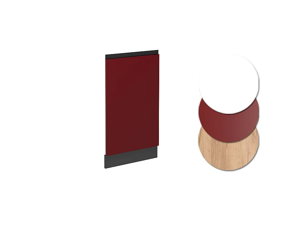 Façade de lave-vaisselle rouge 45x1.6x81.8 r-line