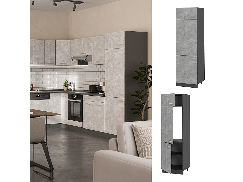 Armoire pour frigo béton 60x57.2x206.8 r-line