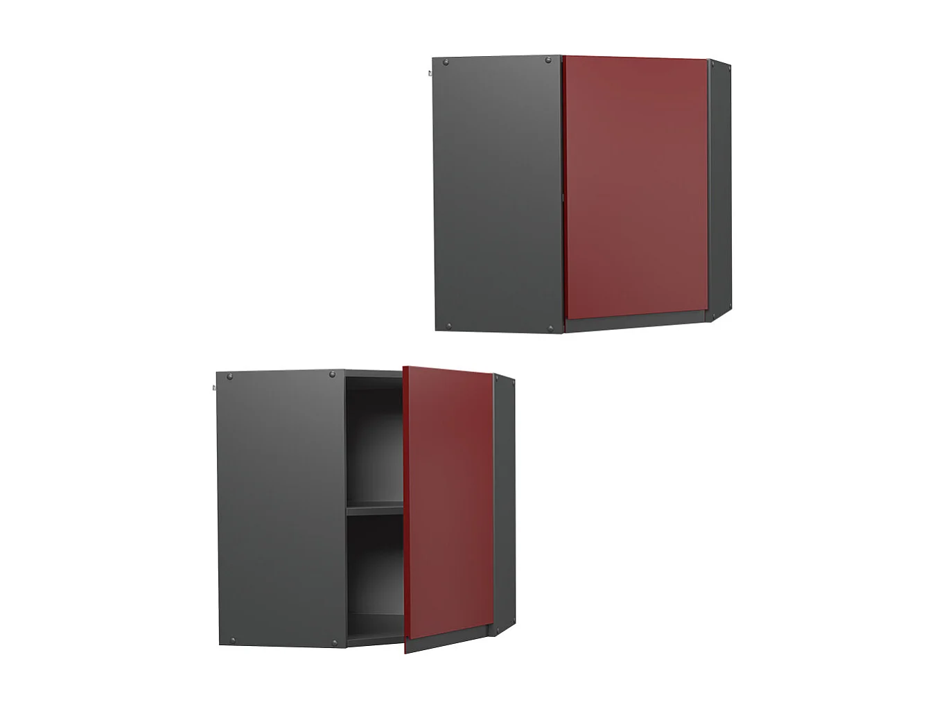 Armario colgante de esquina rojo 57x34.1x60 r-line