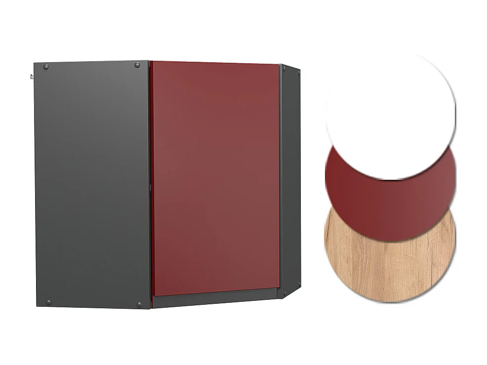 Armario colgante de esquina rojo 57x34.1x60 r-line