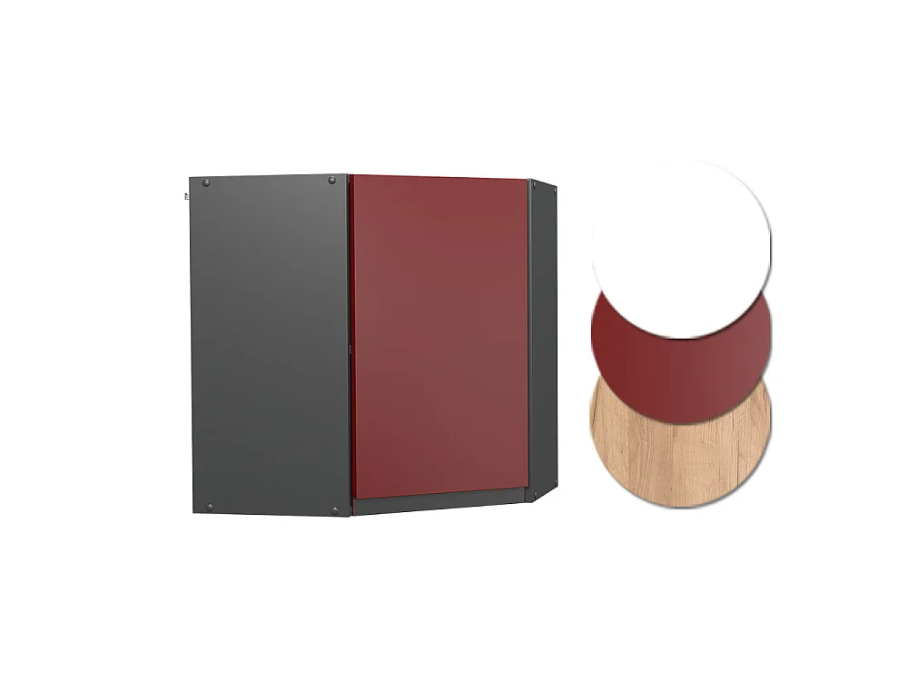 Mobile angolare da cucina rosso 57x34.1x60 r-line