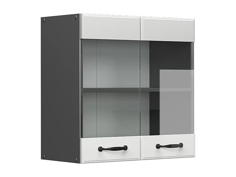 Glazen keukenkast wit landhuis 60x31x60 r-line