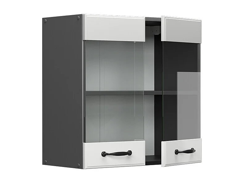 Glazen keukenkast wit landhuis 60x31x60 r-line