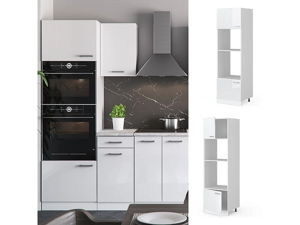 Armoire micro-ondes blanc haute brillance 60x57.2x206.8 r-line