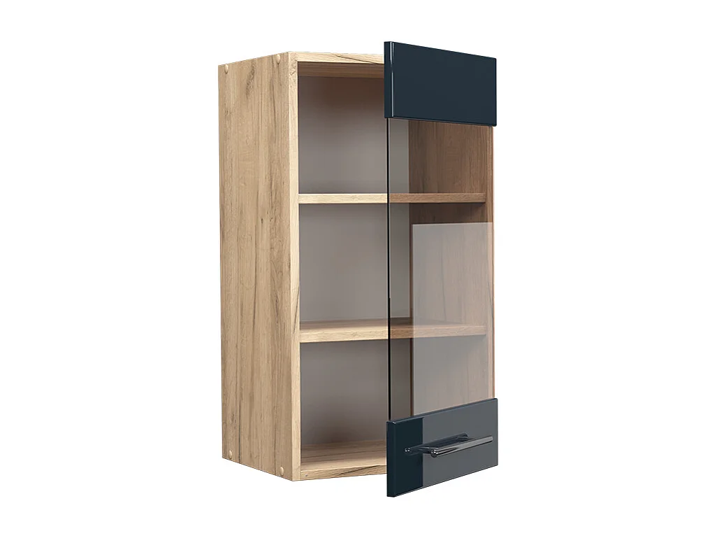 Armoire en verre bleu foncé brillant 40x34.1x72 fame-line
