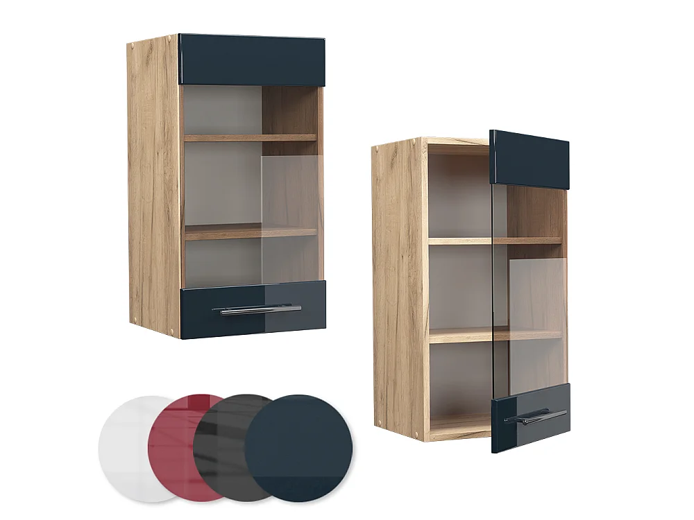 Mobile da cucina in vetro blu scuro lucido 40x34.1x72 fame-line