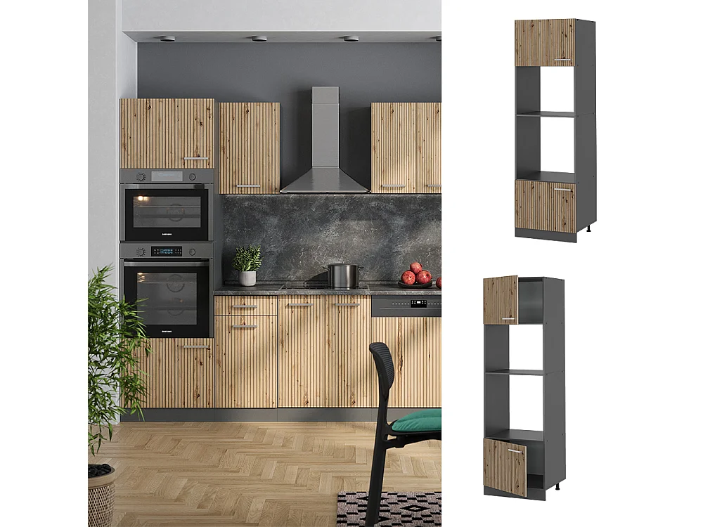 Szafka do mikrofalówki dąb rzemieślniczy 60x57.2x206.8 r-line