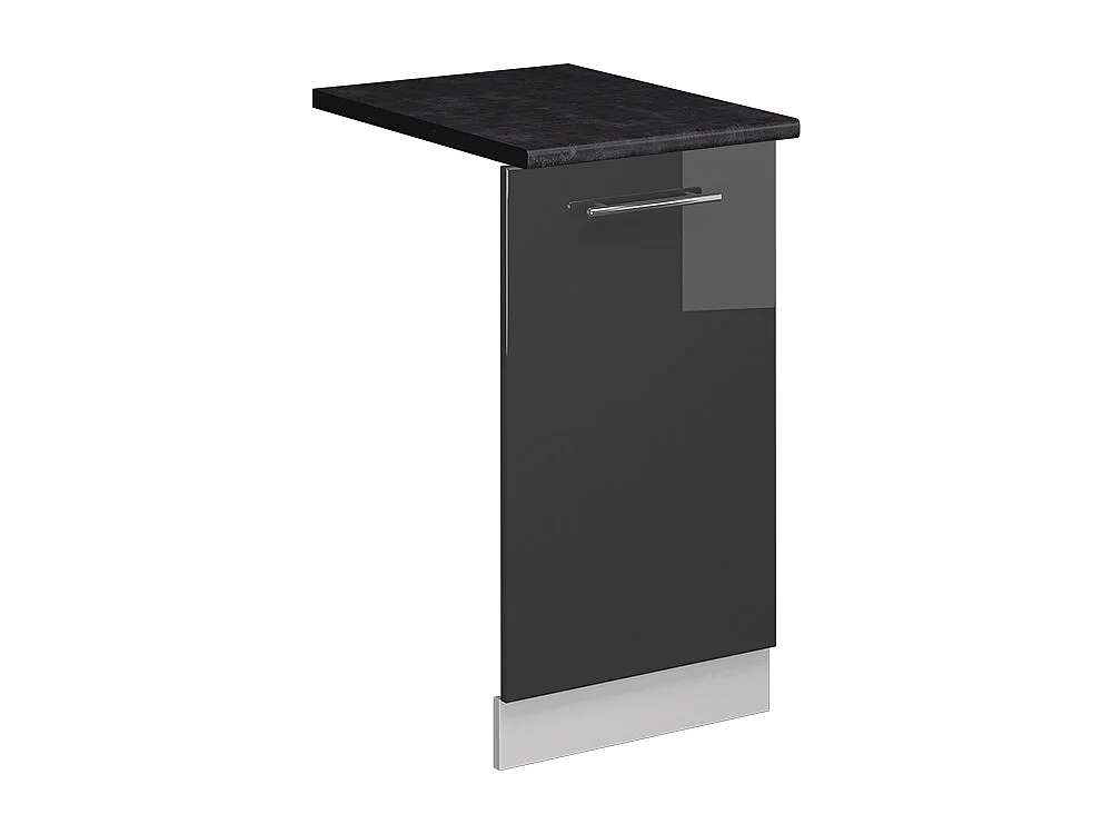 Façade de lave-vaisselle anthracite haute brillance 45x1.6x81.8 fame-line
