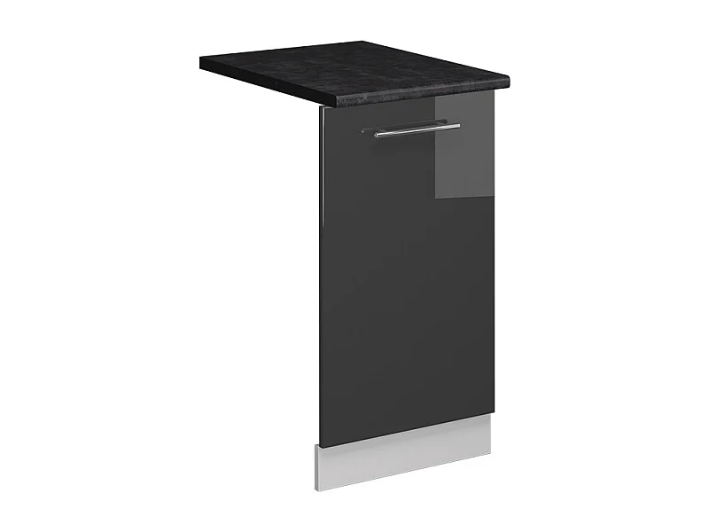 Façade de lave-vaisselle anthracite haute brillance 45x1.6x81.8 fame-line