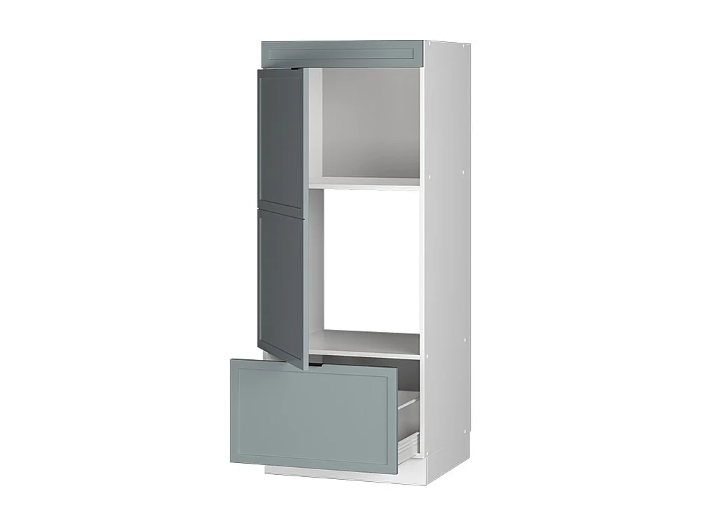 Armoire micro-ondes bleu clair-gris 60x58.1x153.6 fame-line