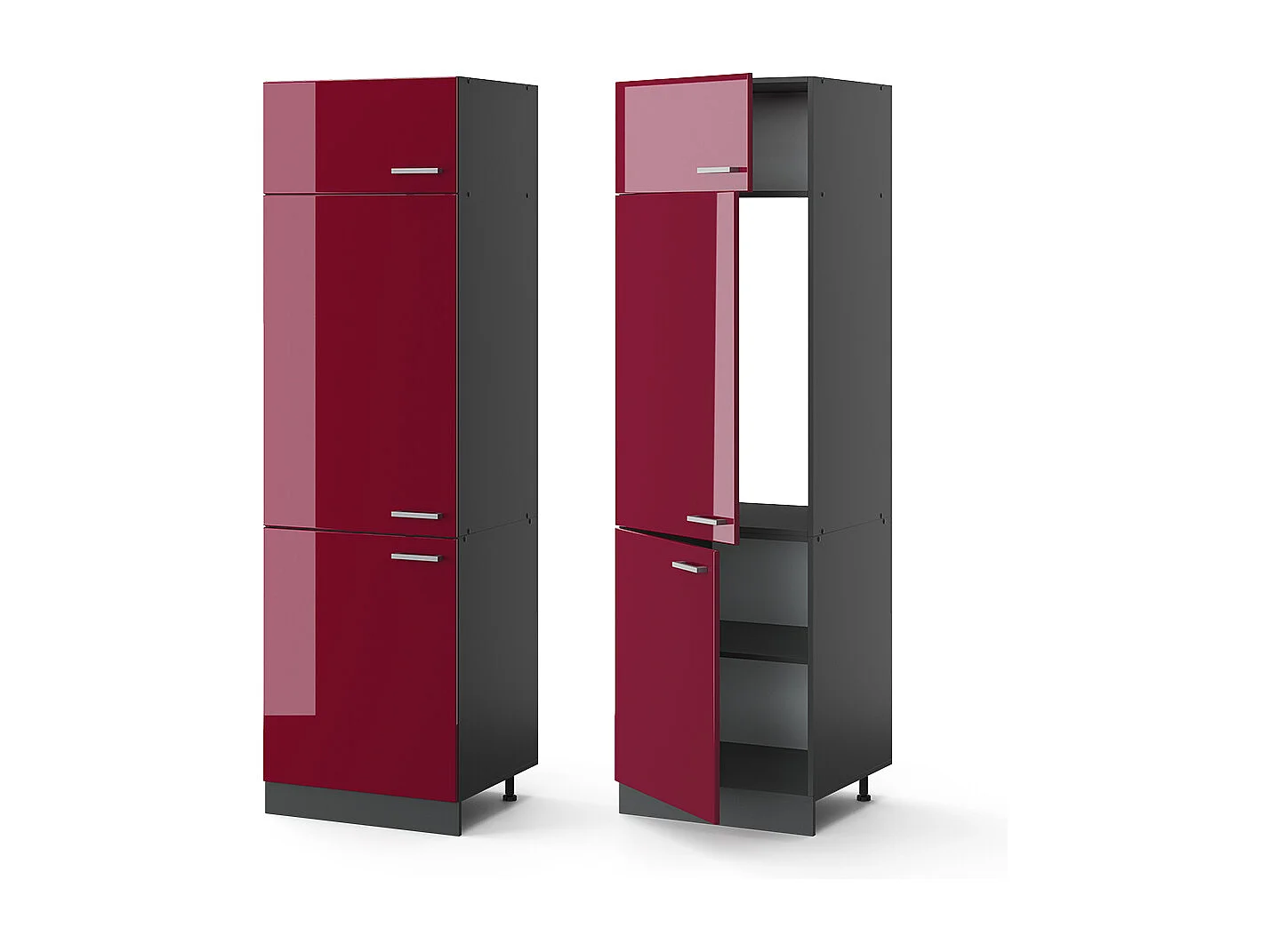 Armoire pour frigo rouge brillant 60x57.2x206.8 r-line