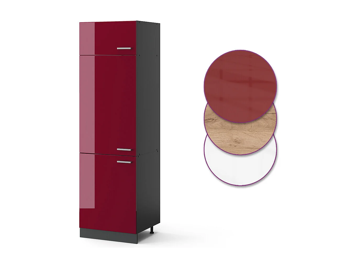 Armoire pour frigo rouge brillant 60x57.2x206.8 r-line