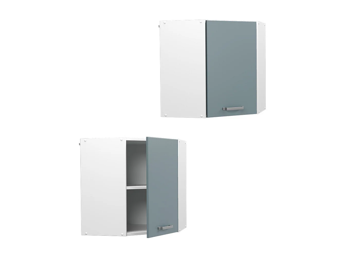 Armario colgante de esquina gris azulado 57x34.1x60 r-line