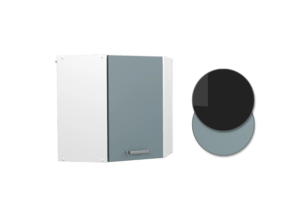 Corner wall cabinet blue-grey 57x34.1x60 r-line