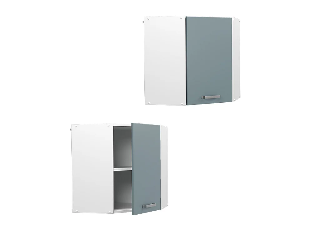 Corner wall cabinet blue-grey 57x34.1x60 r-line