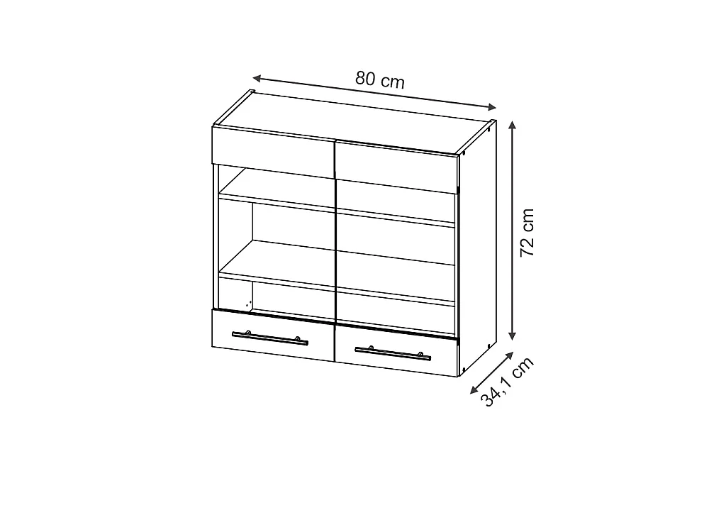 Glass kitchen cabinet dark blue high gloss 80x34.1x72 fame-line