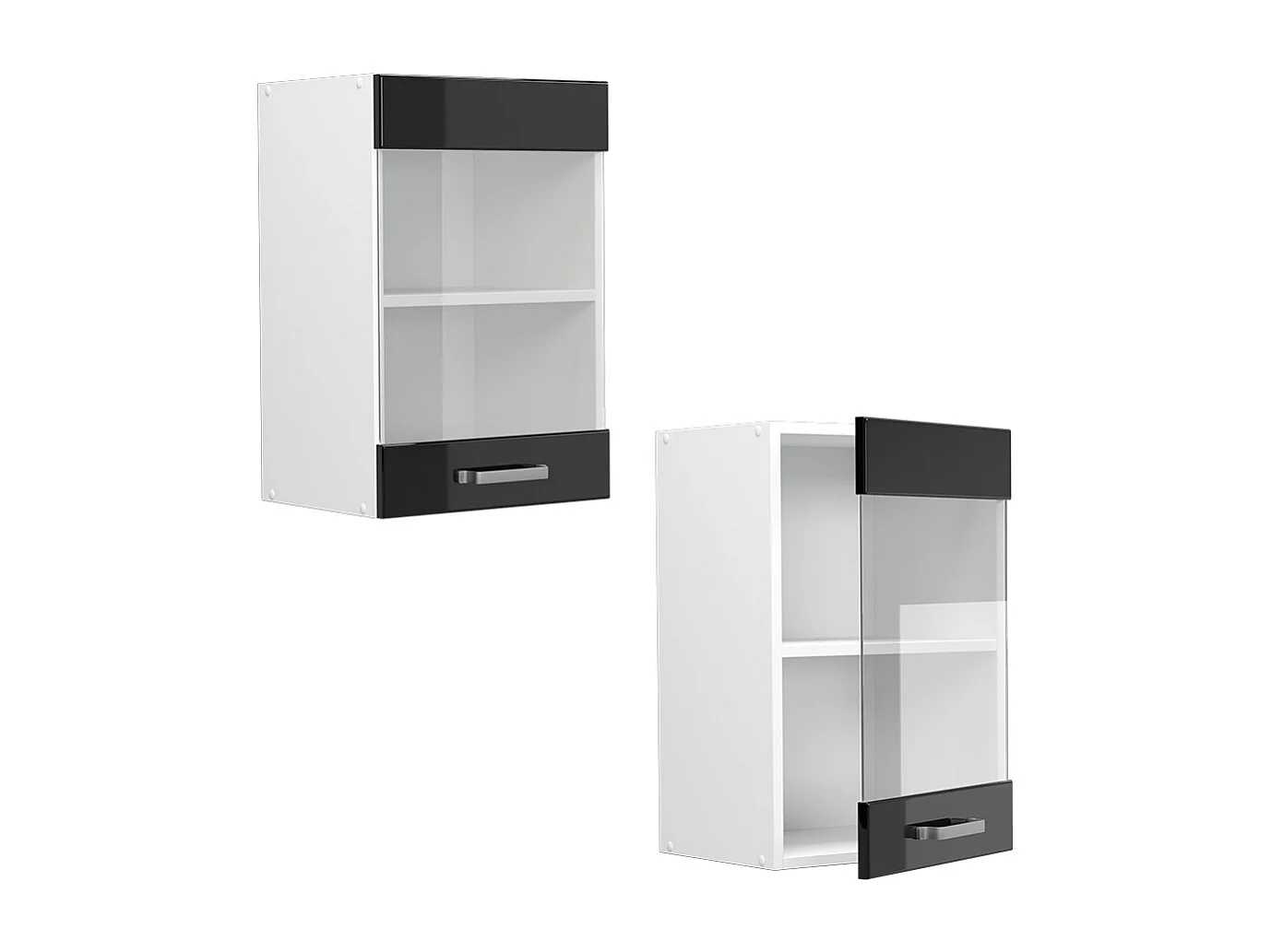 Armoire en verre noir haute brillance 40x31x60 r-line