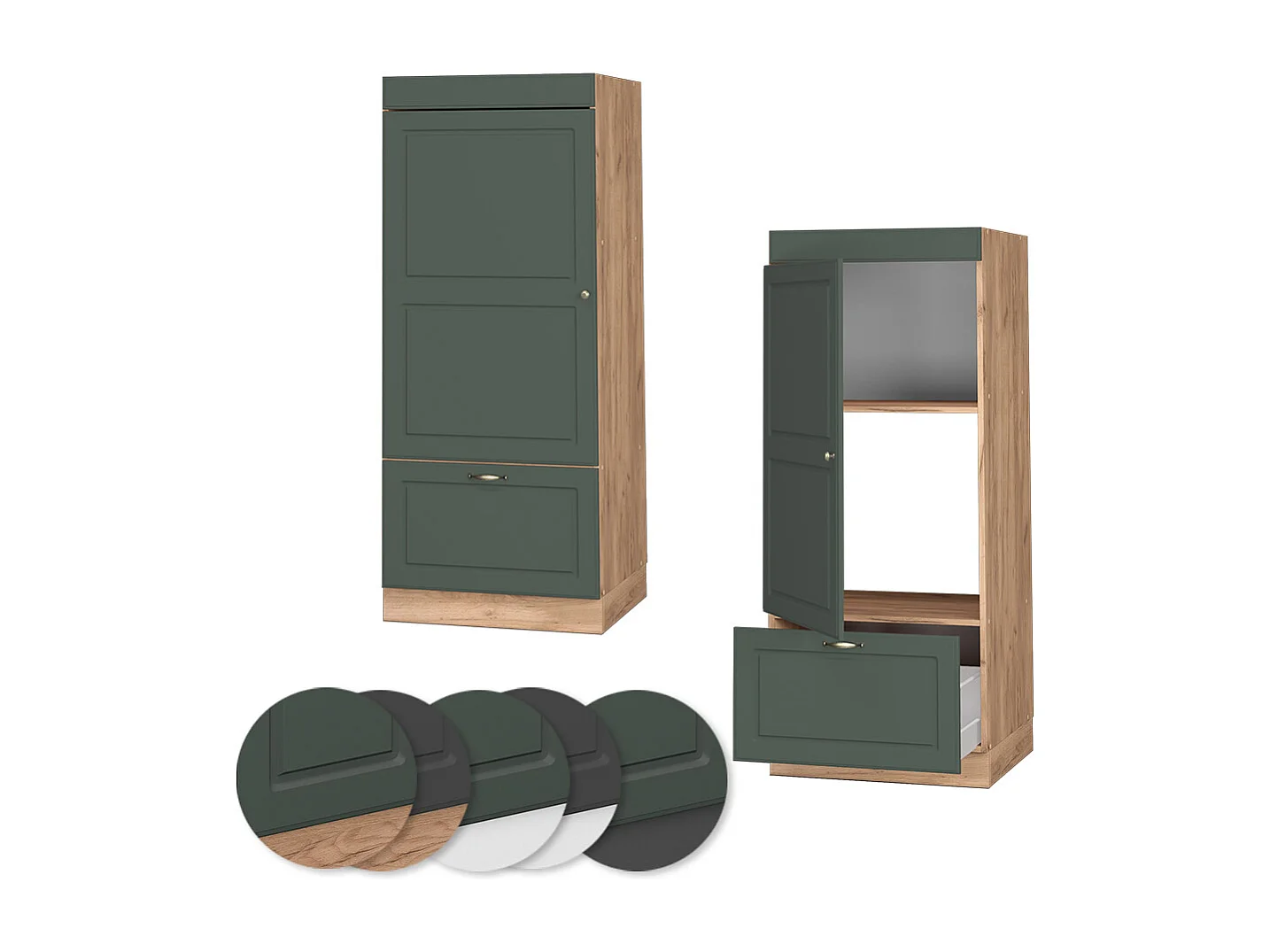 Armario para microondas verde dorado casa de campo 60x58.1x153.6 fame-line