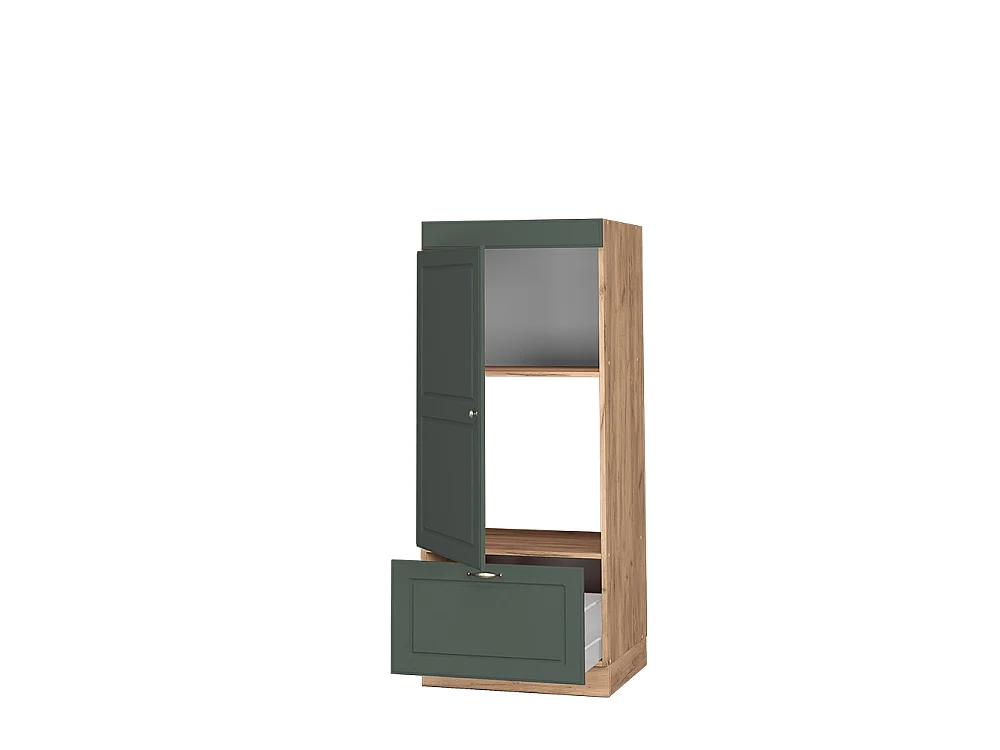 Armario para microondas verde dorado casa de campo 60x58.1x153.6 fame-line
