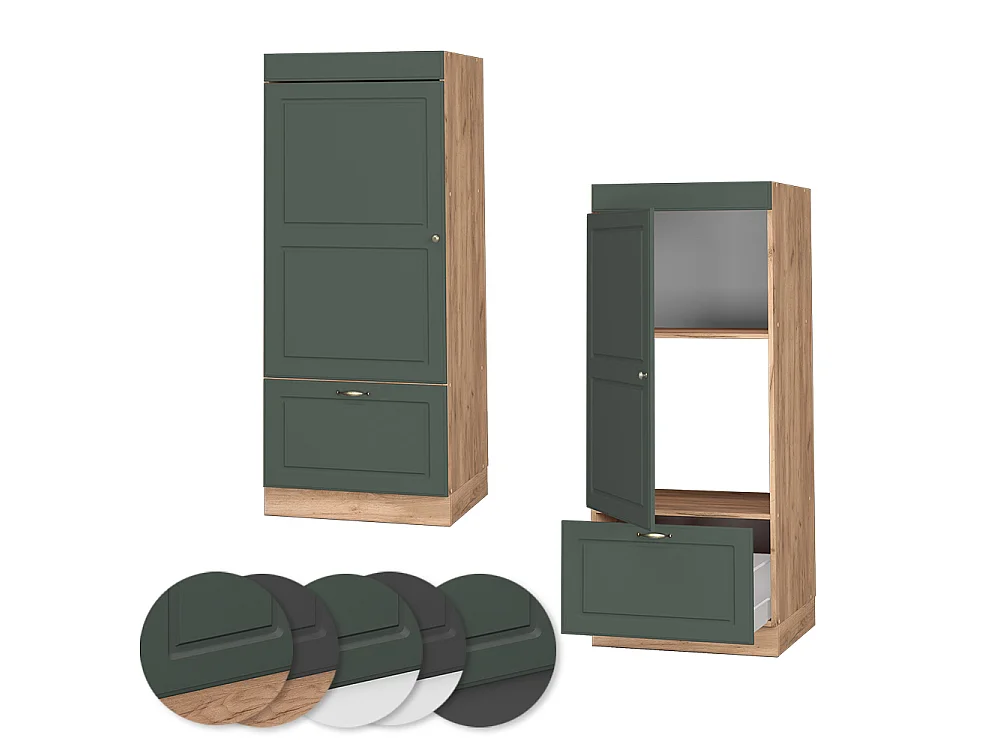 Armario para microondas verde dorado casa de campo 60x58.1x153.6 fame-line