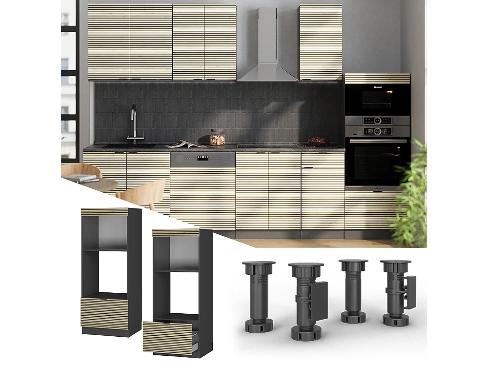 Armoire micro-ondes panneau en chêne 60x58.1x153.6 fame-line