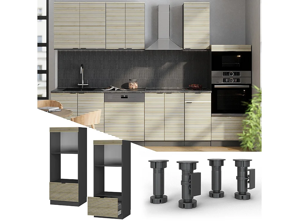 Armoire micro-ondes panneau en chêne 60x58.1x153.6 fame-line