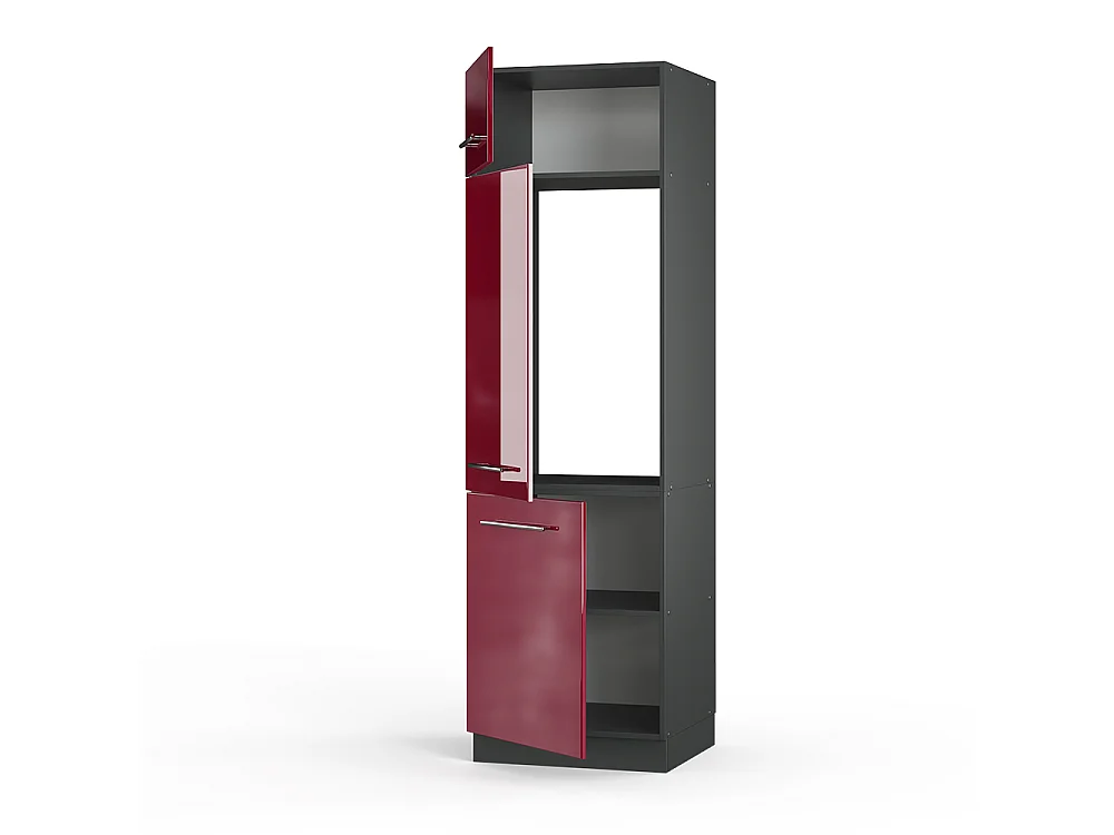 Kylskåp bordeaux högblank 60x58.1x206.8 fame-line