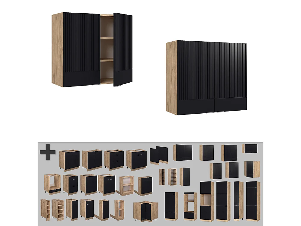 Armoire en verre noir rayé 80x34.1x72 fame-line