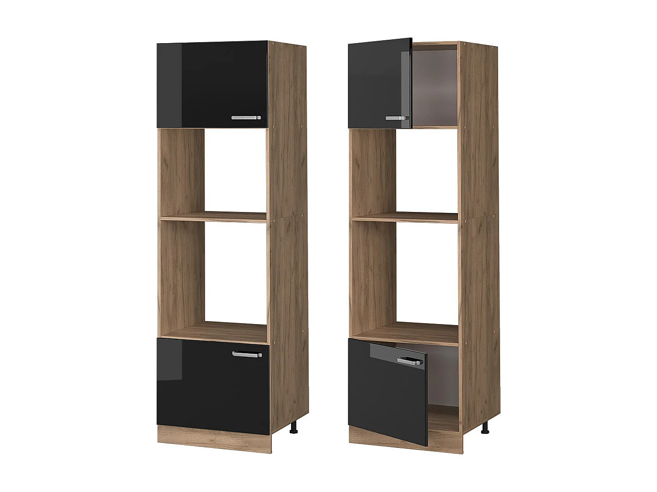 Szafka do mikrofalówki czarny wysoki połysk 60x57.2x206.8 r-line