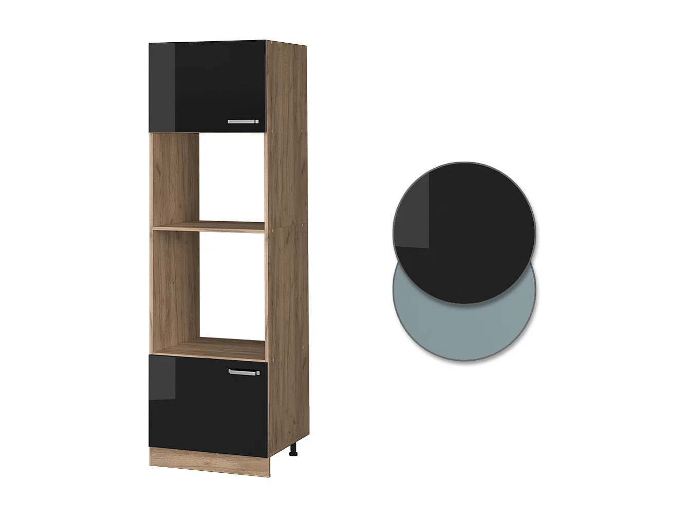 Szafka do mikrofalówki czarny wysoki połysk 60x57.2x206.8 r-line