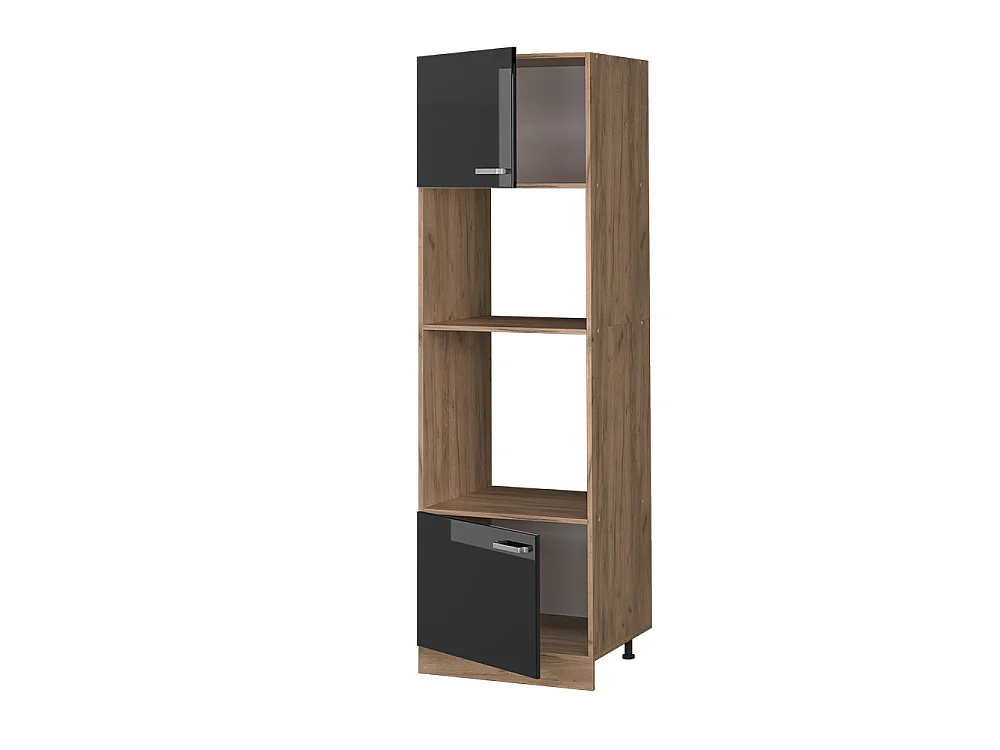 Mikrovågsskåp svart högblank 60x57.2x206.8 r-line