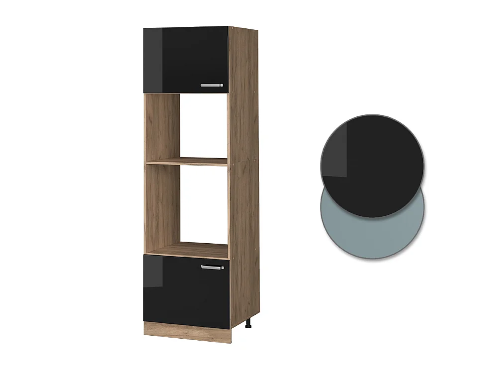 Mikrovågsskåp svart högblank 60x57.2x206.8 r-line