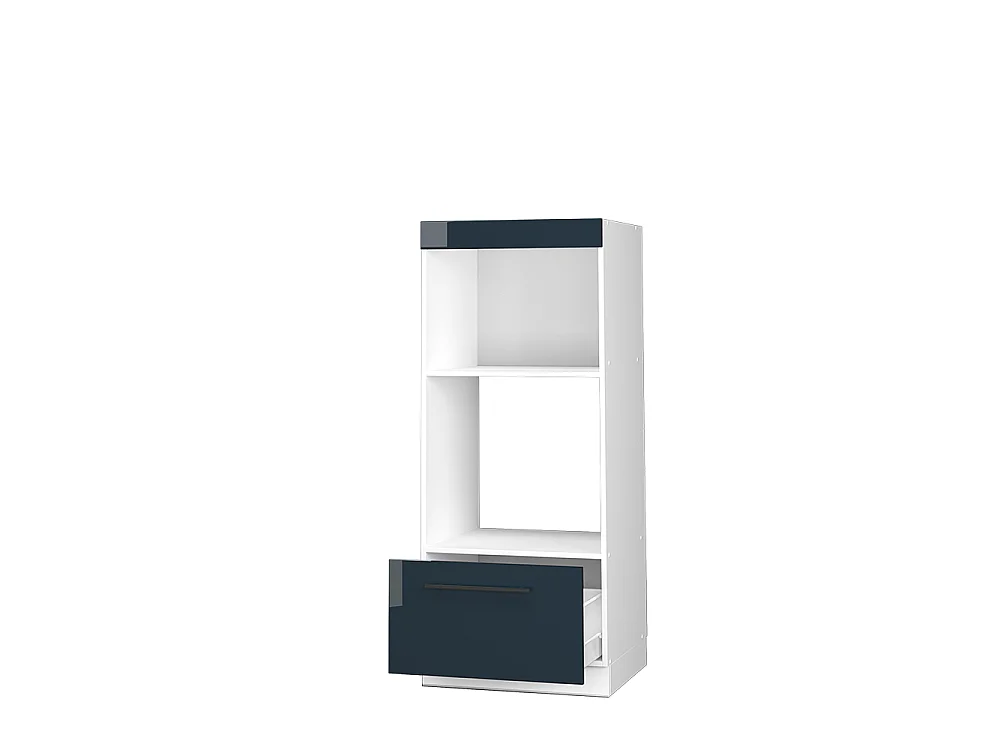 Armoire micro-ondes bleu foncé brillant 60x58.1x153.6 fame-line