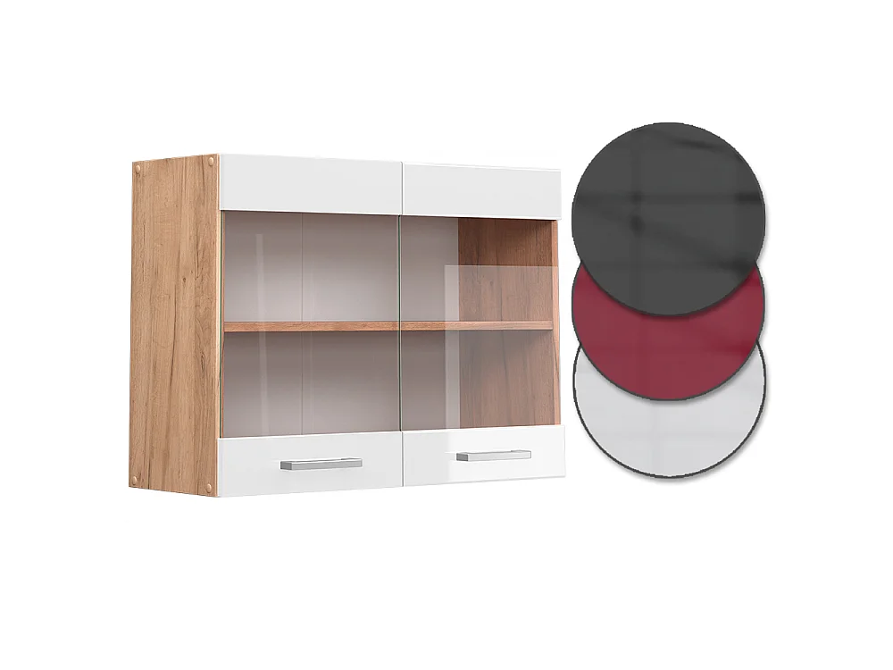 Armoire en verre blanc haute brillance 80x31x60 r-line
