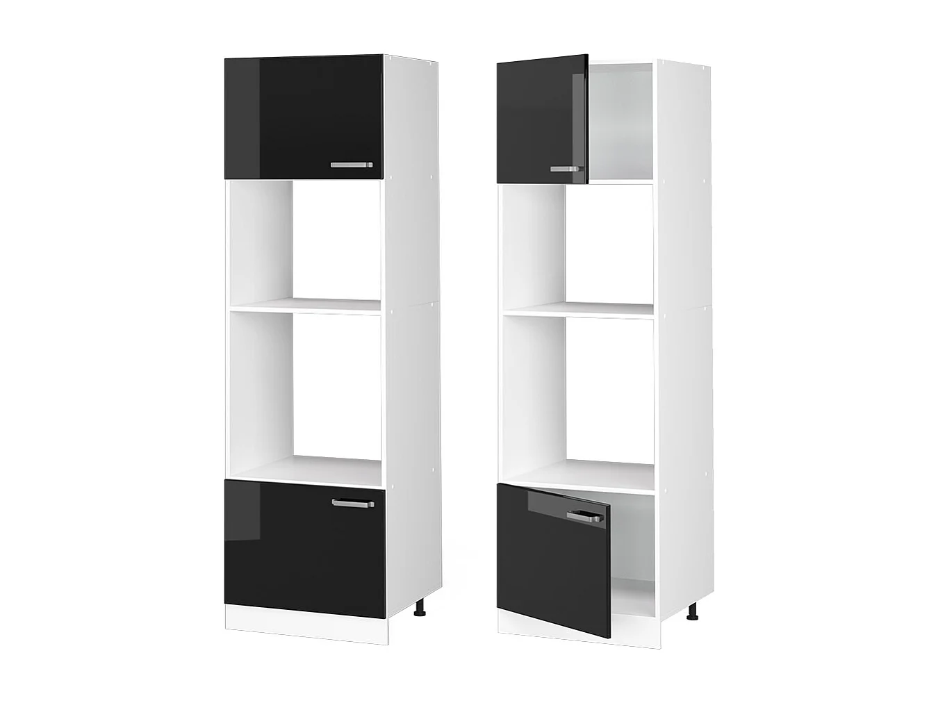 Armoire micro-ondes noir haute brillance 60x57.2x206.8 r-line