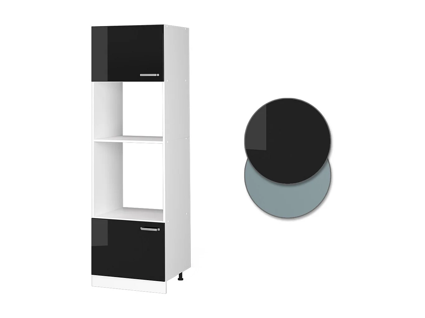 Armoire micro-ondes noir haute brillance 60x57.2x206.8 r-line