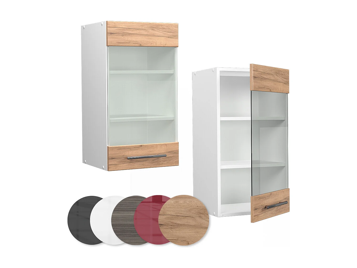 Armoire en verre chêne de force doré 40x34.1x72 fame-line