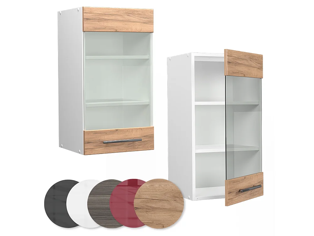 Armoire en verre chêne de force doré 40x34.1x72 fame-line