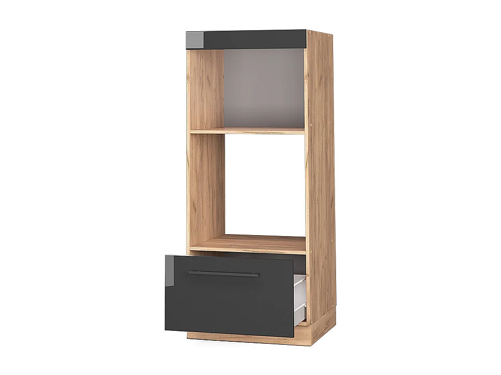 Armoire micro-ondes anthracite haute brillance 60x58.1x153.6 fame-line